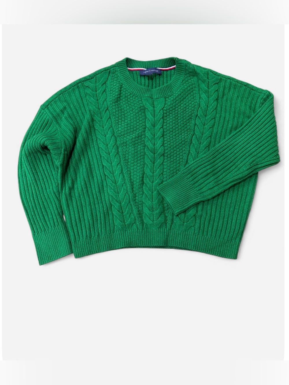 Tommy Hilfiger Cable Knit Sweater Green Small